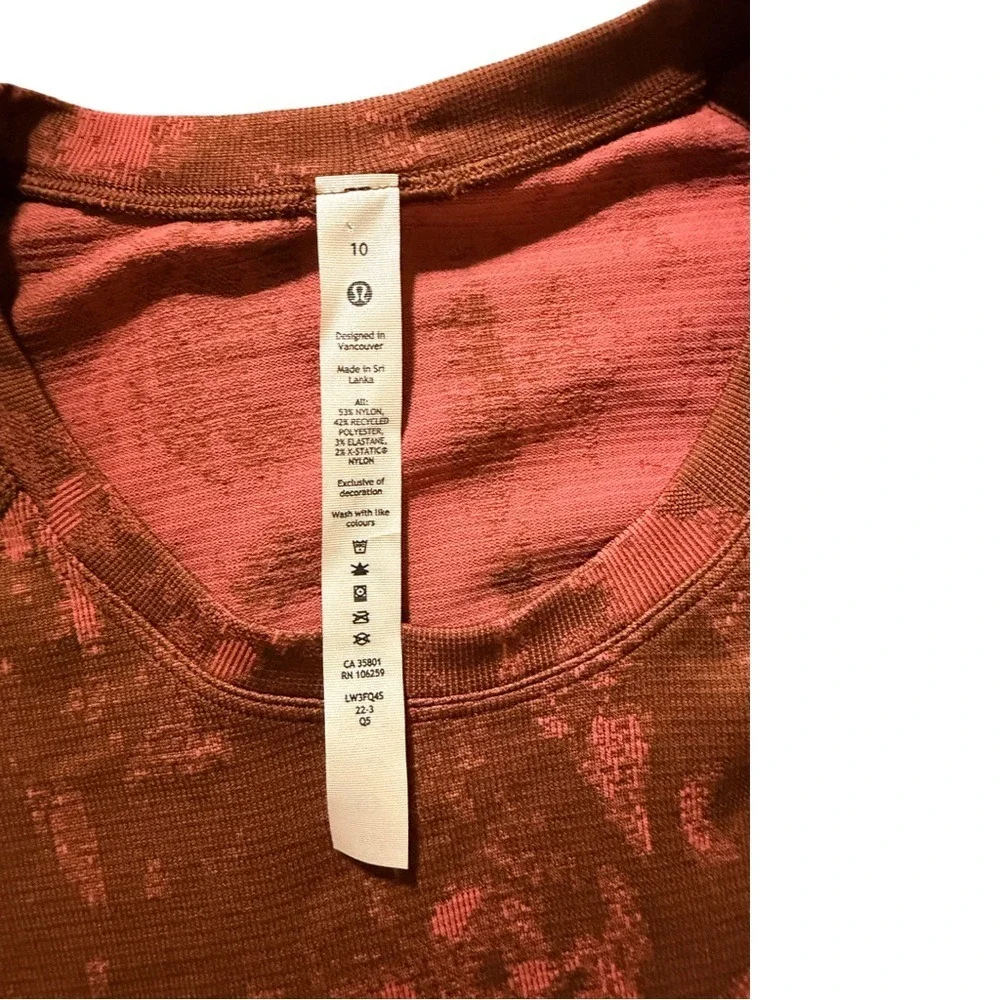 Lululemon Athletica Brown and Pink Long Sleeve Top-size 10 NWT - Picture 7 of 8